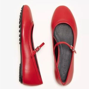 M. Gemi ‘The Margherita’ Mary Jane flats in Sunset Red, size 37